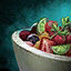 Bowl of Fruit Salad with Cilantro Garnish